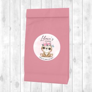Lolly Bag Sticker Sheet - Sloth