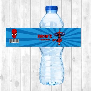Water Bottle Sticker Sheet - Spiderman (Design 1)