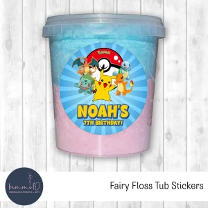 Fairy Floss Tub Stickers - Pokemon