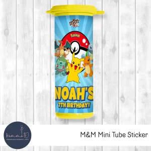 M&M Mini Tube Stickers - Pokemon