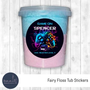 Fairy Floss Tub Stickers - Gaming
