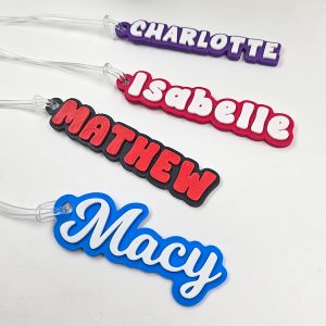 3D Printed Name Bag Tag - 2 Colour
